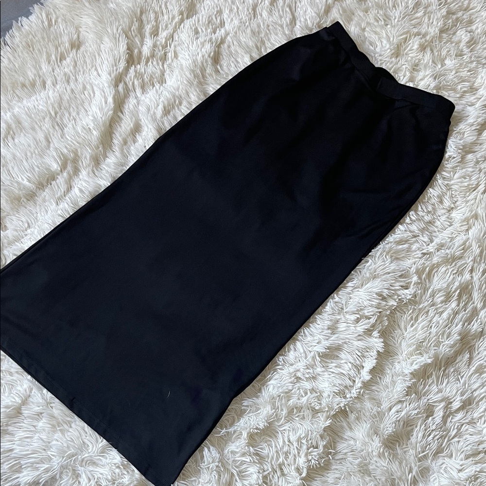 SHEIN Black High-Waist Midi Pencil Skirt